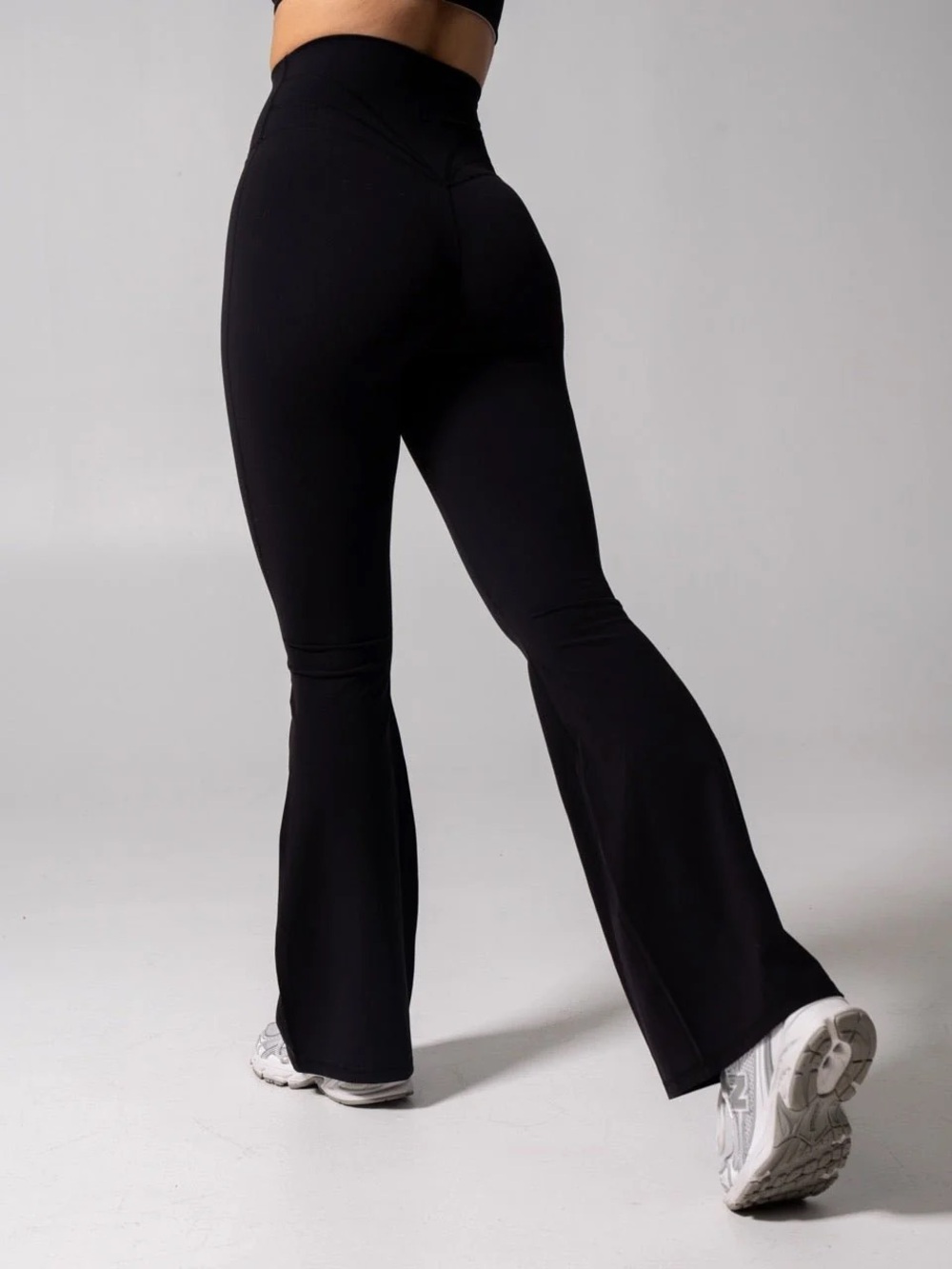 BuffBunny Black High-Waist Flared Leggings